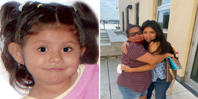Jacqueline Hernandez, shown left in 2007 when she was abducted, recently was reunited with her mother. (Florida Department of Law Enforcement/Clermont Police Department)