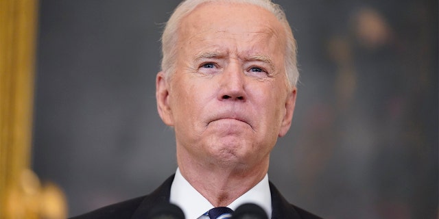 President Biden pauses as he speaks in the State Dining Room at the White House, Thursday, Sept. 9, 2021, in Washington. (AP Photo/Andrew Harnik)