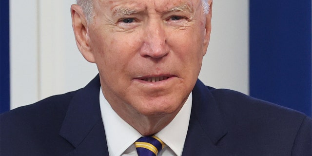 US President Joe Biden joins in a meeting of the Forum for Major Economies on Energy and Climate (MEF) on climate change, from an auditorium in the White House in Washington, Sept. 17, 2021. REUTERS/Jonathan Ernst