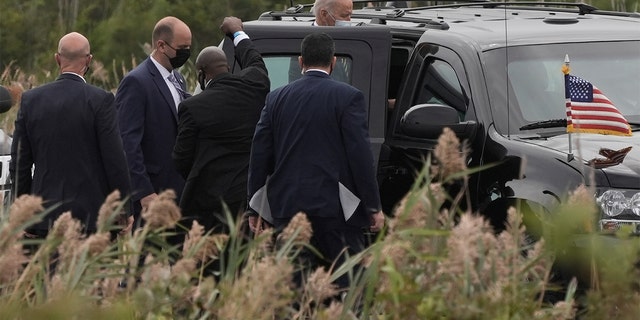 President Biden entering his motorcade after arriving from Marine One in Rehoboth Beach, Delaware, September 17, 2021.