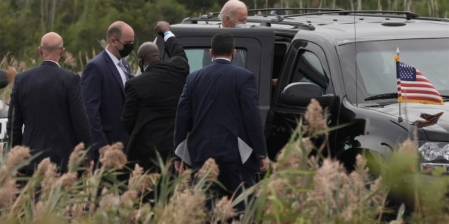 President Biden entering his motorcade after arriving from Marine One in Rehoboth Beach, Delaware, September 17, 2021.