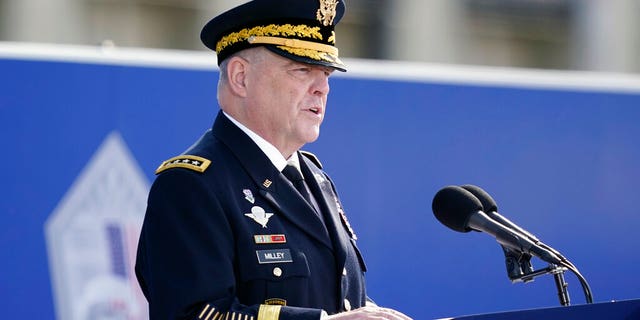 Joint Chiefs Chairman General Mark Milley speaks during a celebratory ceremony at the Pentagon in Washington on Saturday, September 11, 2021, the morning of the 20th anniversary of the terrorist attacks.  (AP Photo / Alex Brandon)