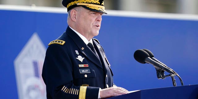 Joint Chiefs Chairman Gen. Mark Milley, speaks during an observance ceremony at the Pentagon in Washington, Saturday, Sept. 11, 2021, on the morning of the 20th anniversary of the terrorist attacks. (AP Photo/Alex Brandon)