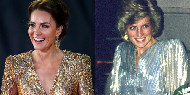 Chiếc váy của Kate Middleton và Công nương Diana có hình dáng, đường viền cổ, màu sắc tương tự nhau và hơn thế nữa.