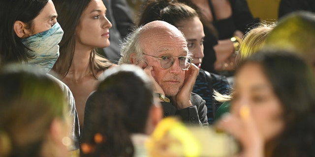The music during the fashion Shows at Terrace at Spring Studios proved too loud for ‘Curb Your Enthusiasm’ star Larry David, who is seen using his fingers to plug his ears.