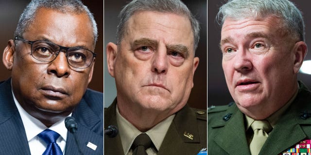 Lloyd Austin, Mark Milley, Kenneth McKenize, Septiembre. 28, 2021 in Washington DC