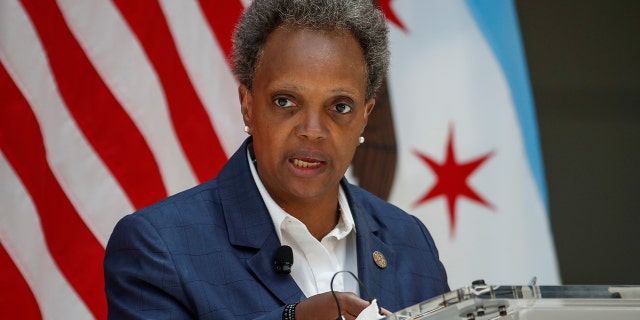 Mayor Lori Lightfoot speaks in Chicago, July 23, 2020.