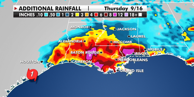 Precipitation around Louisiana