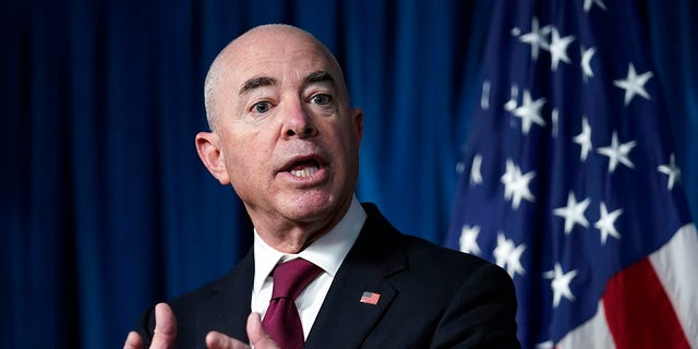 Sept. 3, 2021: Homeland Security Secretary Alejandro Mayorkas updates reporters on the effort to resettle vulnerable Afghans in the United States, in Washington. (AP Photo/J. Scott Applewhite)