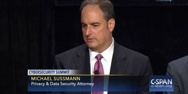 Michael Sussmann attends the Washington Post’s sixth annual cybersecurity summit on Oct. 6, 2016.