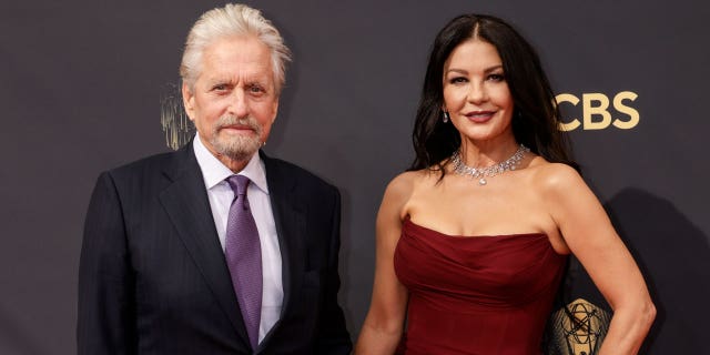 Michael Douglas and Catherine Zeta-Jones attends the 73RD EMMY AWARDS on Sept. 19, 2021 