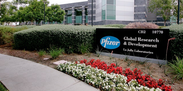 View of the Pfizer Global Research and Development Laboratories in San Diego.