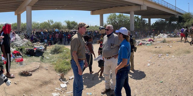 Rep. August Pfluger, R-Texas, meets with local officials in Del Rio. [Rep. Pfluger)