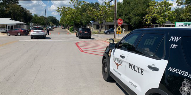 Police on the scene of the crash site.