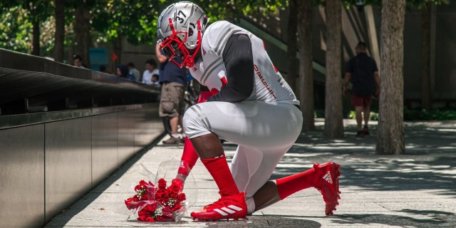 Rutgers players will wear red cleats.