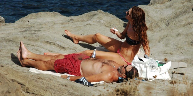 Hamm and Osceola soaked up the sun while laying on the rocks.