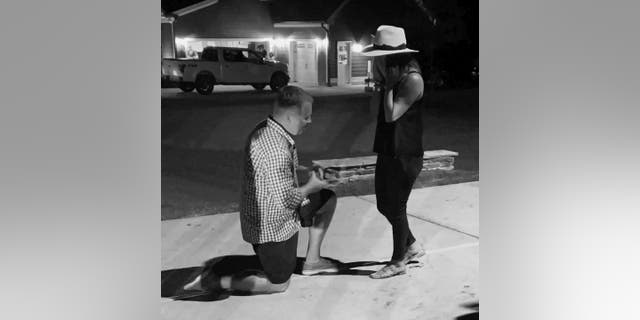 On the evening of Sept. 4, Sean Matthews got down on one knee and proposed to Kellie Stanley right outside their home in Fuquay-Varina, N.C. Friends and family had gathered in the couple’s driveway that night to show their support, and Matthews felt moved to propose.