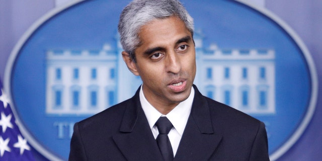 Surgeon General Vivek Murthy delivers remarks during a news conference with White House Press Secretary Jen Psaki at the White House in Washington, July 15, 2021. REUTERS/Tom Brenner