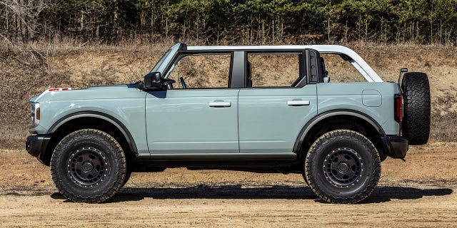 The Ford Bronco's standard doors are frameless.