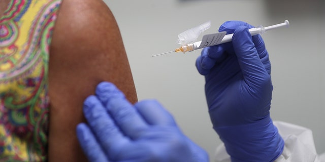  A federal judge temporarily blocked the state of New York on Tuesday from forcing medical workers to be vaccinated after a group of health care workers sued, saying their Constitutional rights were violated because the state's mandate disallowed religious exemptions. (Photo by Joe Raedle/Getty Images)