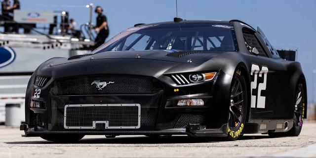 Team Penske brought an uncharacteristic black Mustang to Daytona for Joey Logano to test.