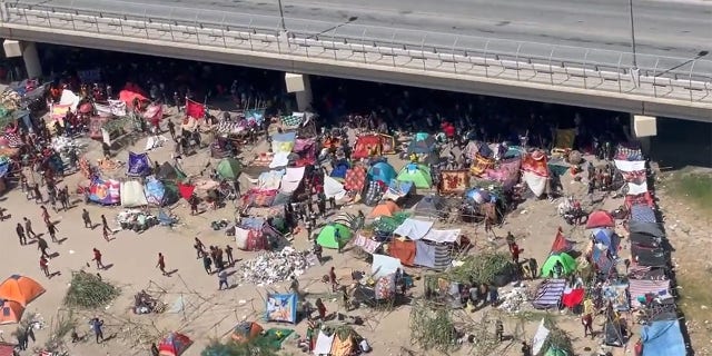 Sept. 17, 2021: Scenes from underneath the International Bridge in Del Rio.