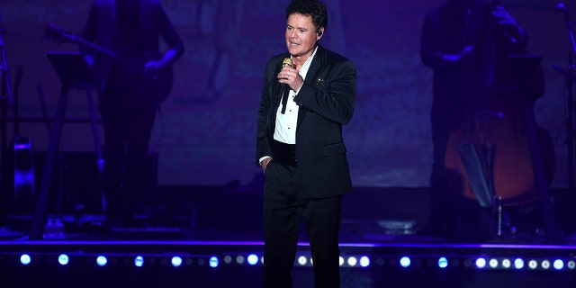 Donny Osmond performs during his first solo residency at Harrah's Las Vegas on August 31, 2021 in Las Vegas, Nevada.