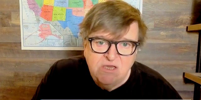 Filmmaker Michael Moore appearing on MSNBC
