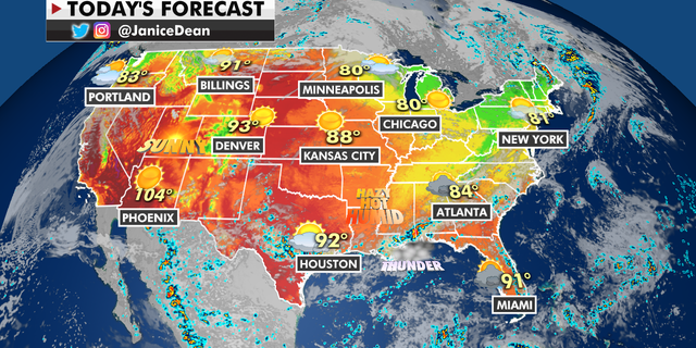 The national forecast for Labor Day.