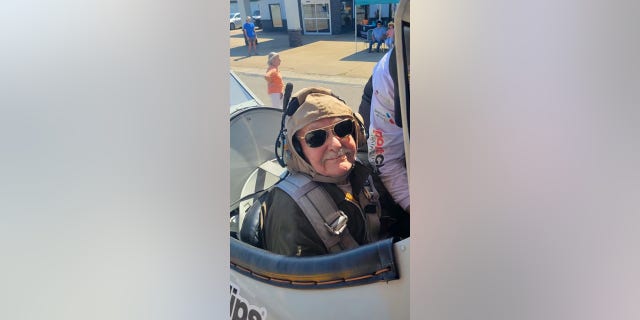 Bob Cwiak taking flight for his birthday on Sept. 15, 2021 in Arkansas.
