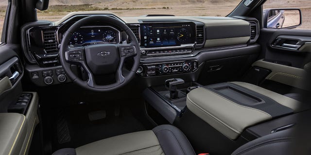 The Silverado ZR2 gets a rugged interior treatment.