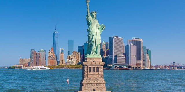 Statue of Liberty overlooking the New York Harbor