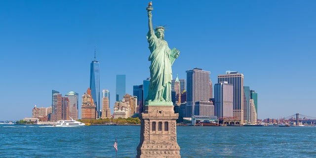 Statue of Liberty overlooking the New York Harbor