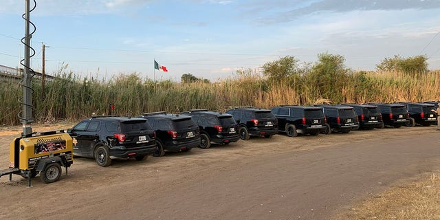 September 21, 2021: Texas DPS vehicle wall prevents migrants from entering the United States (Texas DPS)