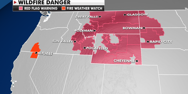 Current wildfire danger in the western U.S.