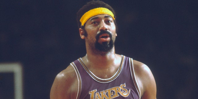 Wilt Chamberline # 13 of the Los Angeles Lakers at the 1971 NBA Basketball Game.