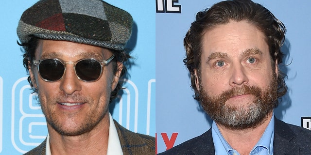 Matthew McConaughey couldn’t control his laughter in a re-shared clip from his appearance on the movie version of Zach Galifianakis’ ‘Between Two Ferns.’