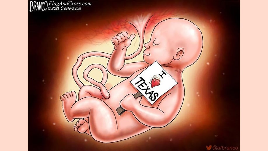 Political Cartoon 9.8.21 One happy fetus