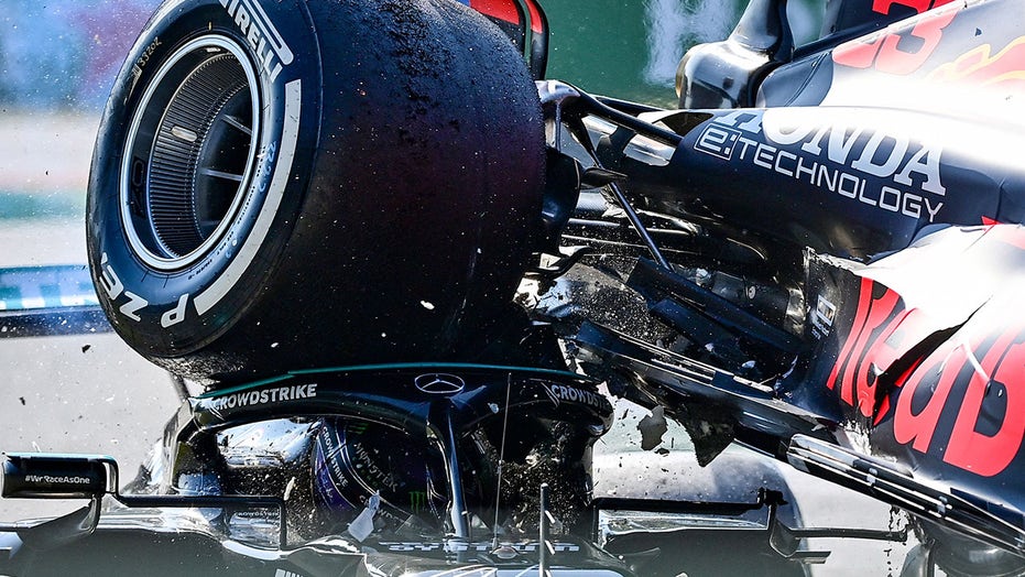 ‘Halo’ saves Formula One star Lewis Hamilton from being crushed in crash