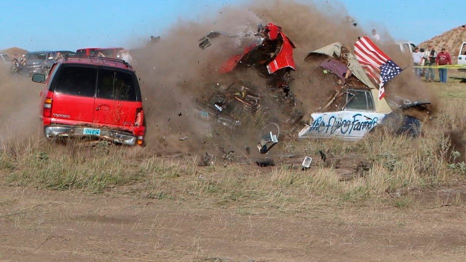 North Dakota’s ‘Flying Farmer’ wrecks car during daredevil jump