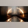 A man walks through the 9/11 Empty Sky memorial at sunrise across from New York's Lower Manhattan and One World Trade Center in Liberty State Park in Jersey City, N.J., on Sept. 11, 2013. (REUTERS/Gary Hershorn/File Photo)