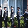 HOLBROOK, NY - SEPTEMBER 26: First responders gather at a funeral home to pay respects to Gabby Petito on September 26, 2021 in Holbrook, New York. As the search continues into a second week in Florida to find Brian Laundrie, who is a person of interest, the family of Gabby Petito is holding a public funeral in her hometown of Long Island. (Photo by Stephanie Keith/Getty Images)