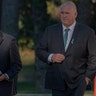 Gabby Petito's stepdad Jim Schmidt (L) is seen after the Gabby Petito memorial service in Holbrook, New York, U.S., September 26, 2021. 