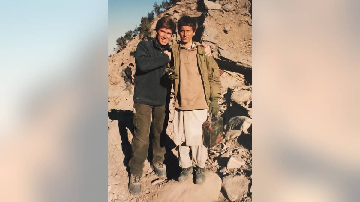 Fox News correspondent Greg Palkot in Tora Bora, Afghanistan, in 2001.