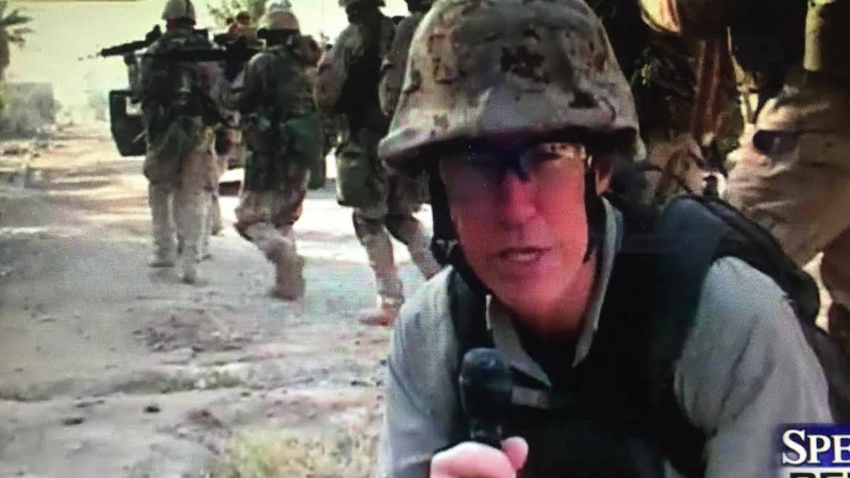 Fox News correspondent Greg Palkot reporting live in Fallujah in 2004.