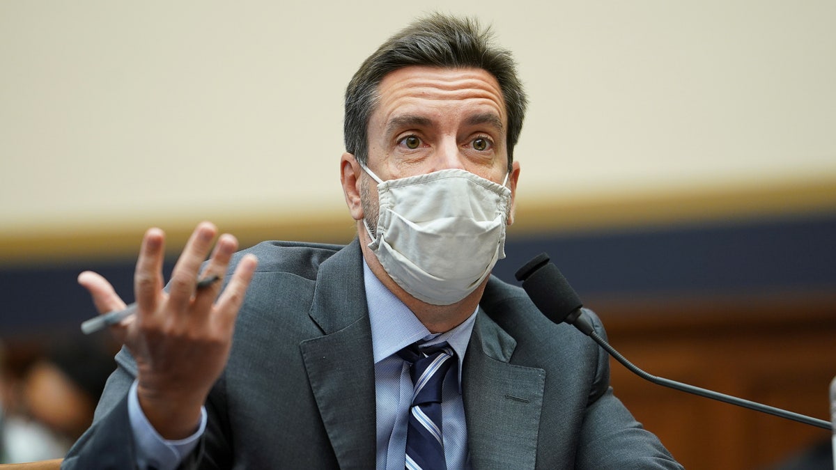 Outkick's Clay Travis testifies at a House Judiciary Committee Antitrust, Commercial and Administrative Law Subcommittee hearing titled, "Reviving Competition, Part 2: Saving the Free and Diverse Press" on Capitol Hill in Washington, U.S., March 12, 2021. REUTERS/Kevin Lamarque