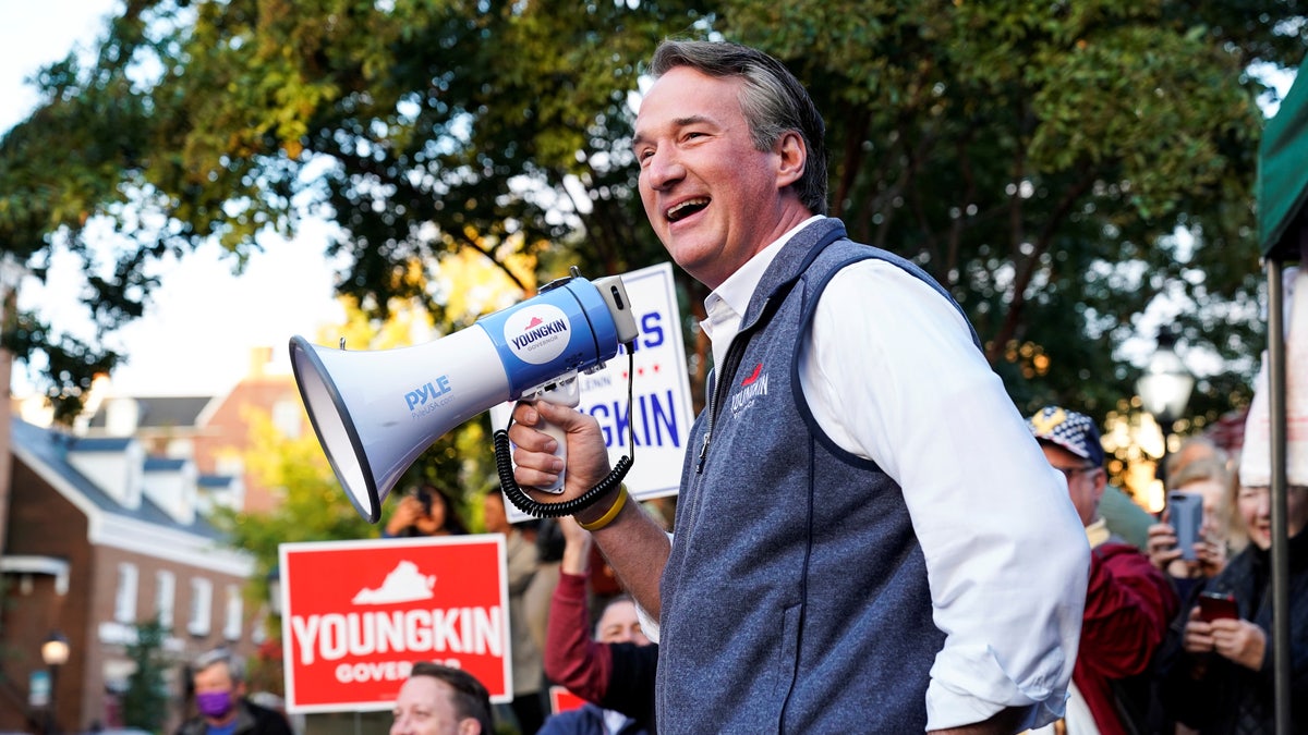 Glenn Youngkin campaigns in Alexandria, Virginia