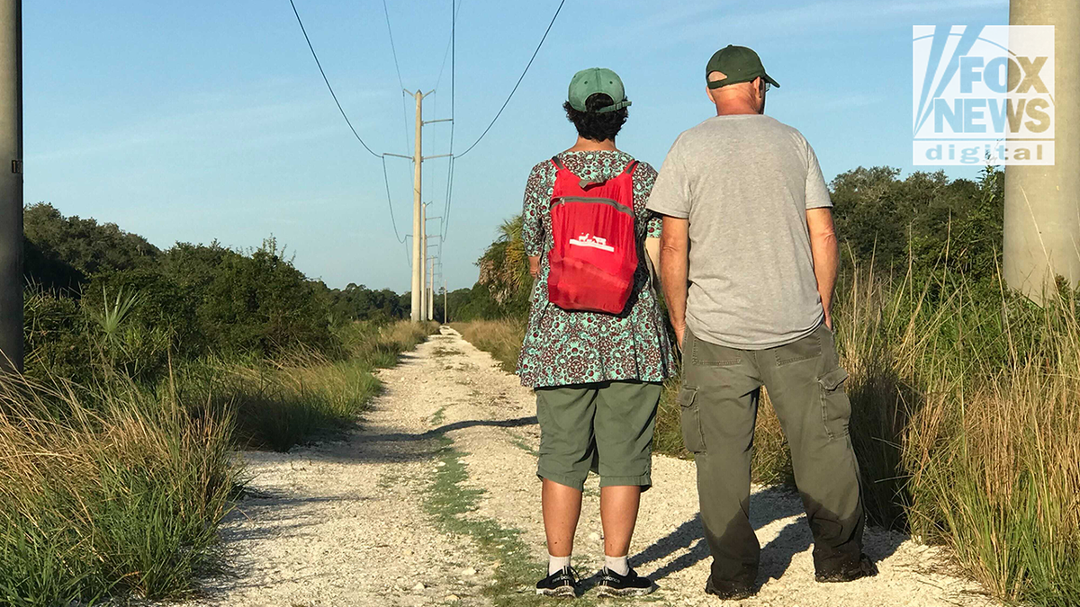 Chris and Roberta Laundrie in the ?Myakkahatchee Creek Environmental Park with at least one law enforcement officer on Wednesday