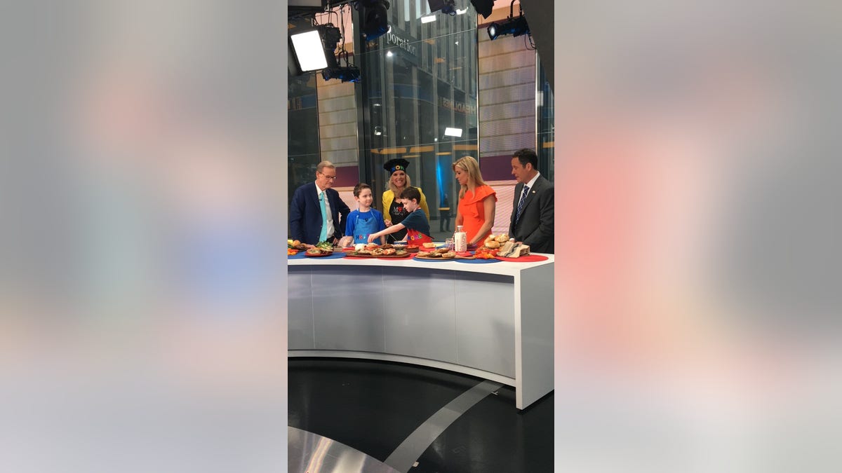 Janice Dean cooking with her family on "Fox and Friends"