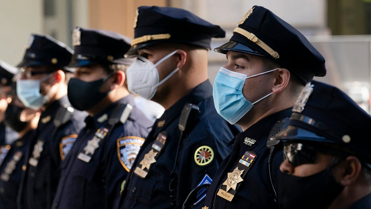 NYPD officers with masks 